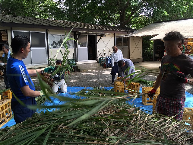茅の輪作業1 茅の輪作業1