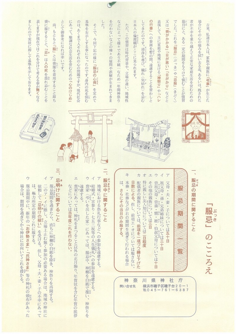 服忌のこころえ